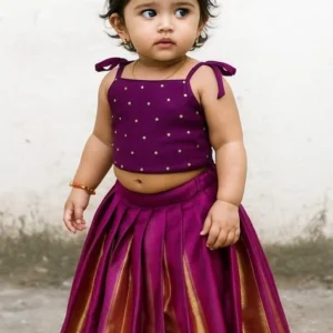 Little Princess Wine Lehenga Set